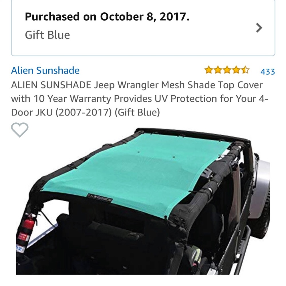 Alien Jeep Sunshade